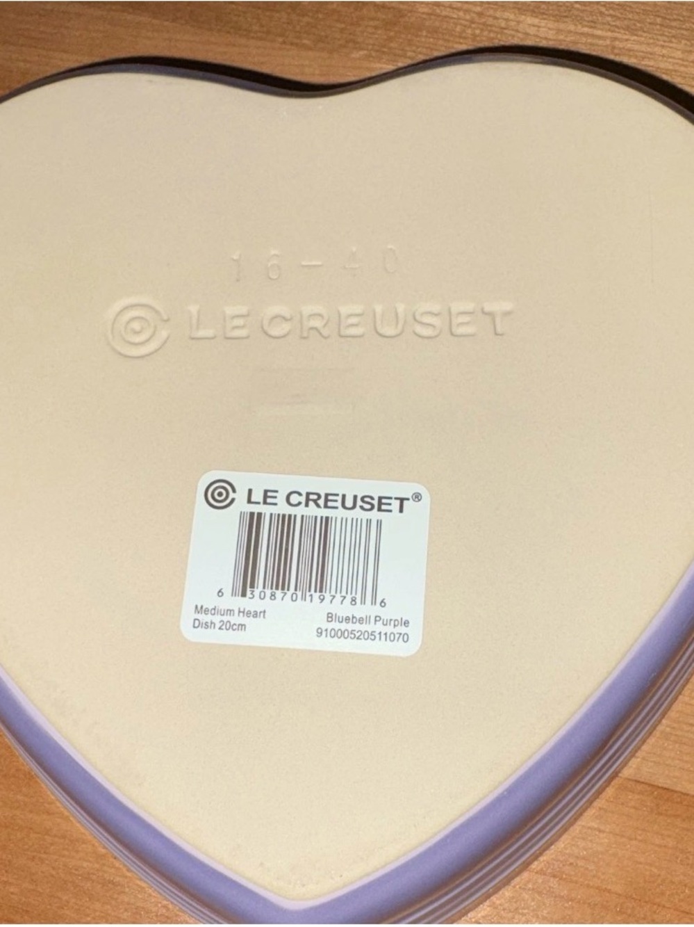 Le Creuset Heart Shaped Stoneware Set (dish&plate) Retired Bluebell Purple - Picture 14 of 14